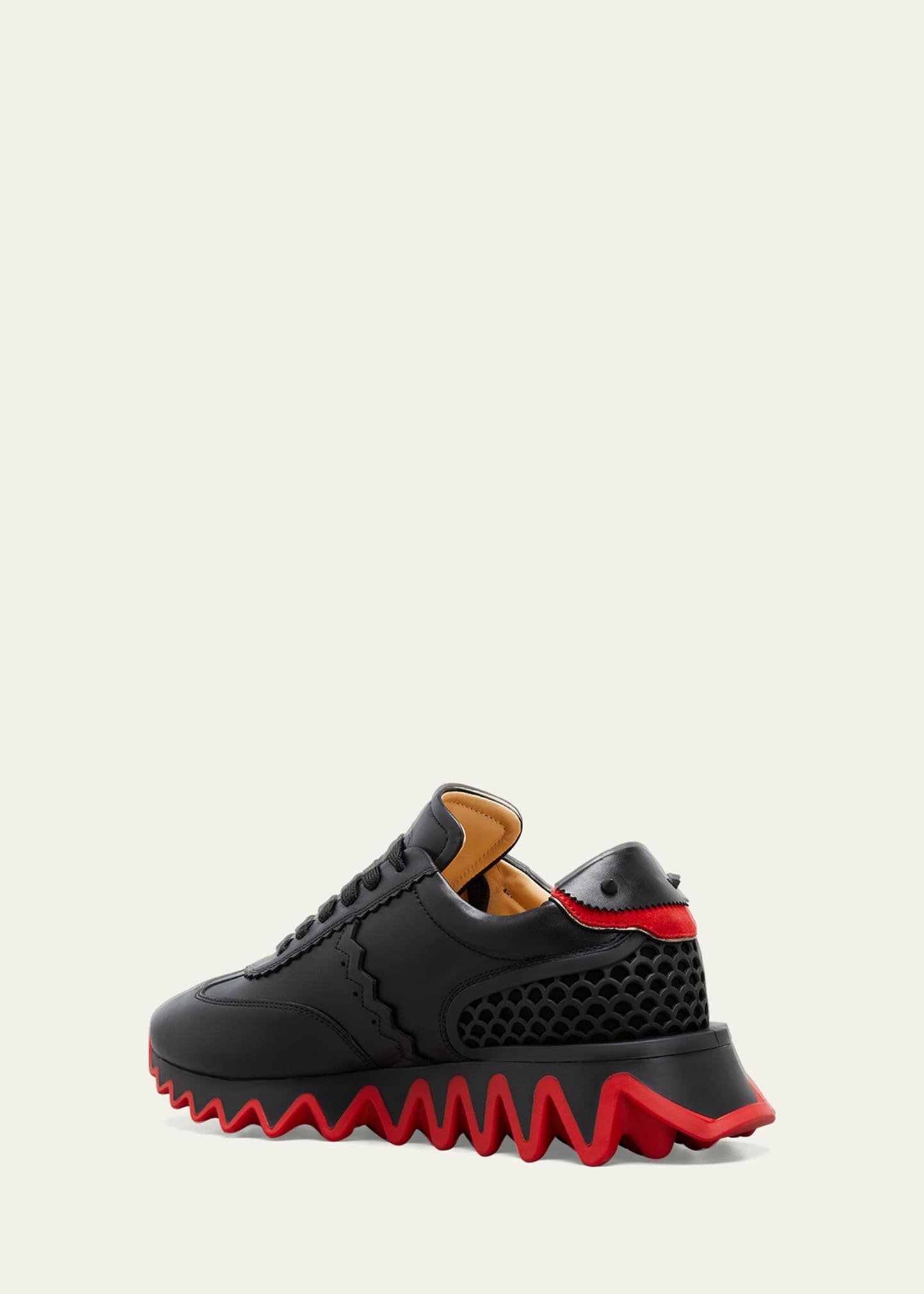 Men's Loubishark Flat Leather Red-Sole Runner Sneakers - 2