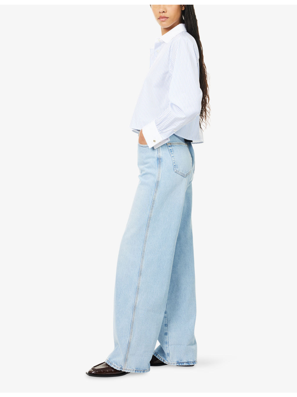 The Cuffed Wide-Leg Denim Jeans - 2
