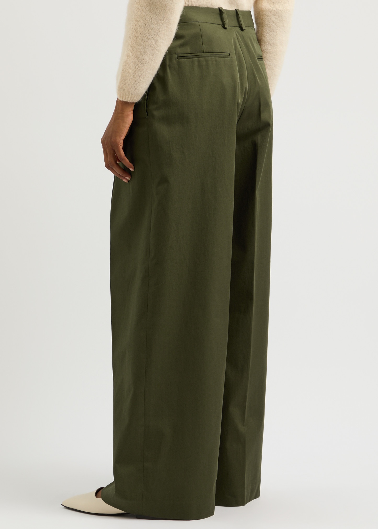 Wide-leg cotton trousers - 3