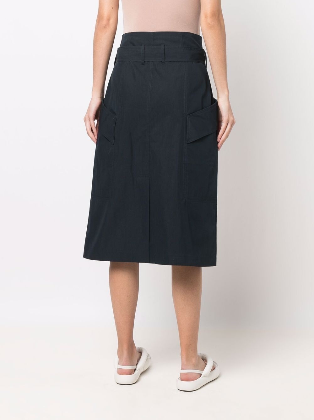 belted-waist A-line skirt - 4
