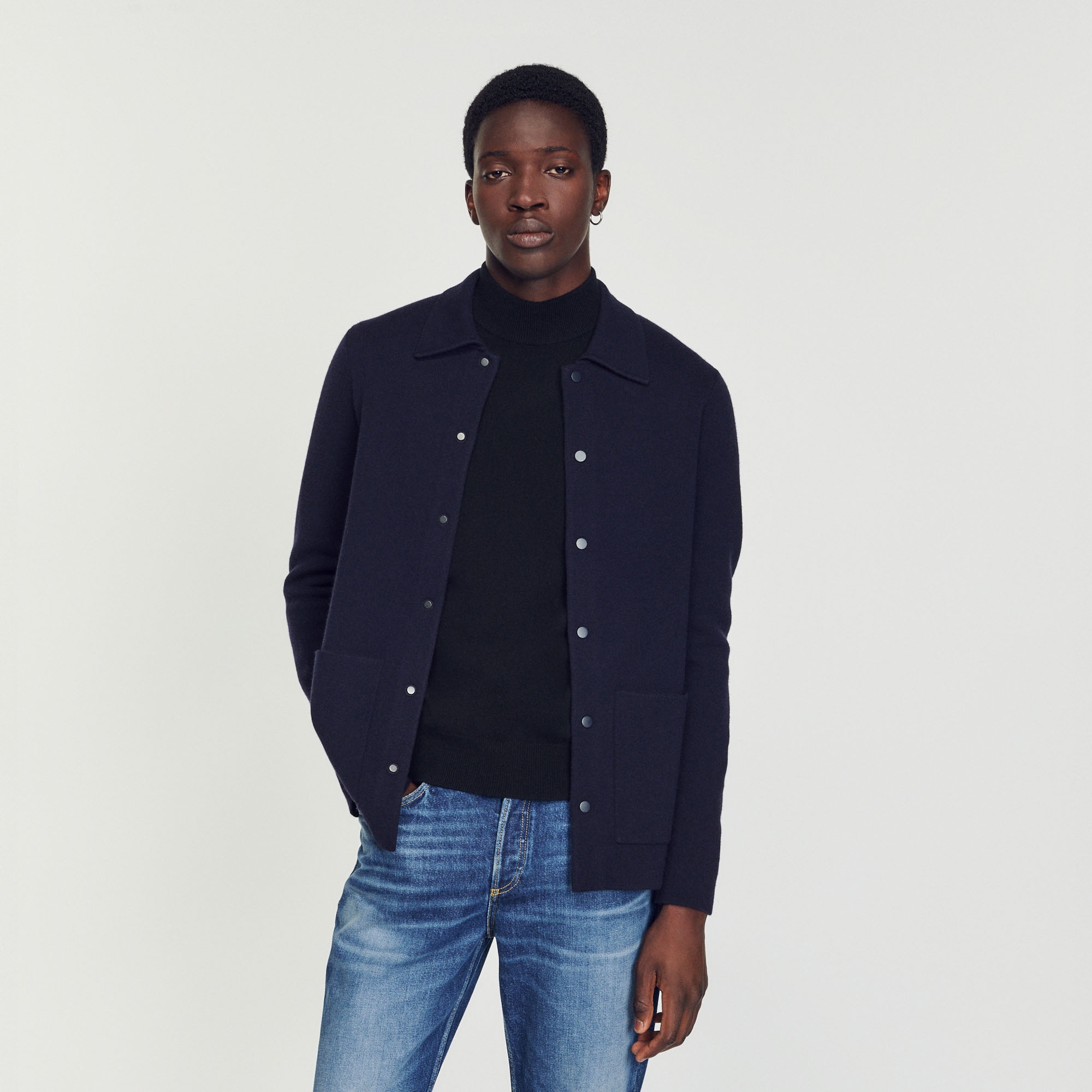 Cardigan with polo collar - 4