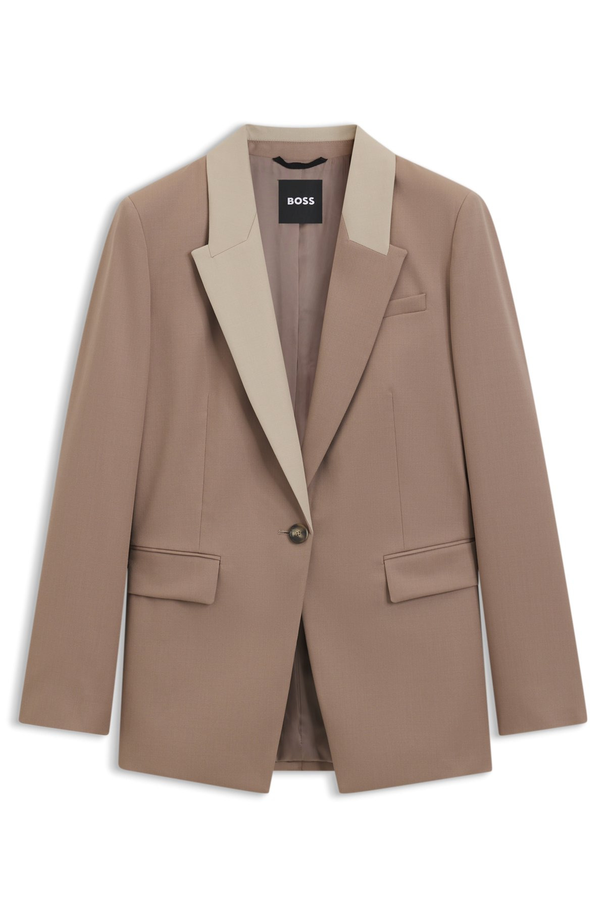 RELAXED-FIT BLAZER WITH COLOR-BLOCKED LAPELS - 1