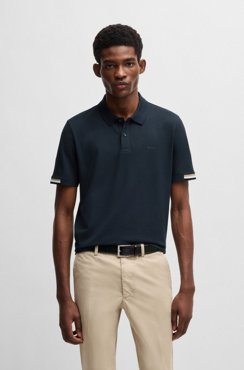 BOSS REGULAR-FIT POLO SHIRT WITH RUBBERIZED LOGO outlook