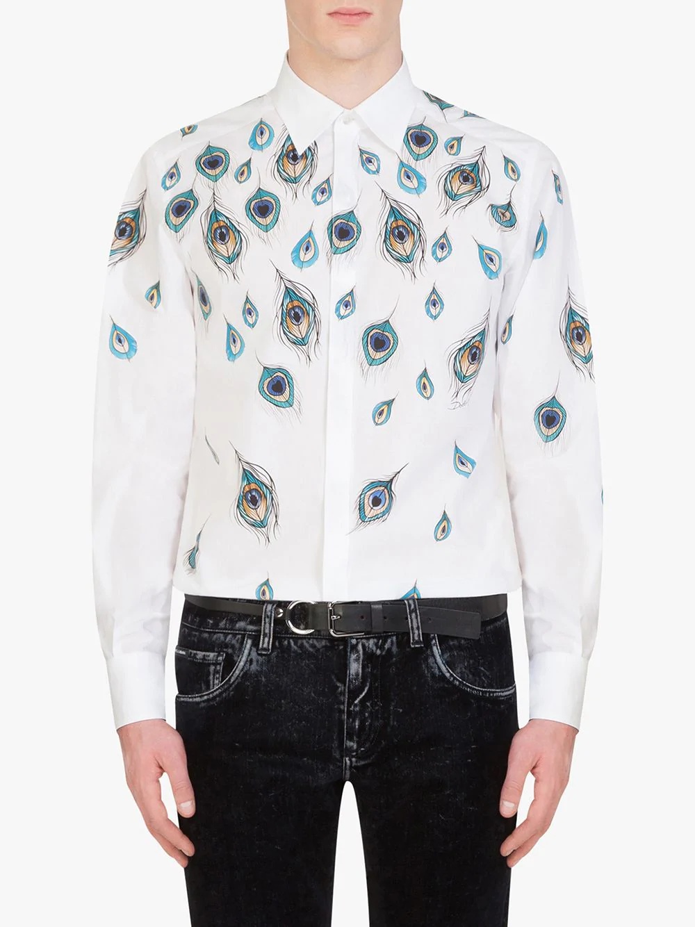 Peacock-print long-sleeve shirt - 3