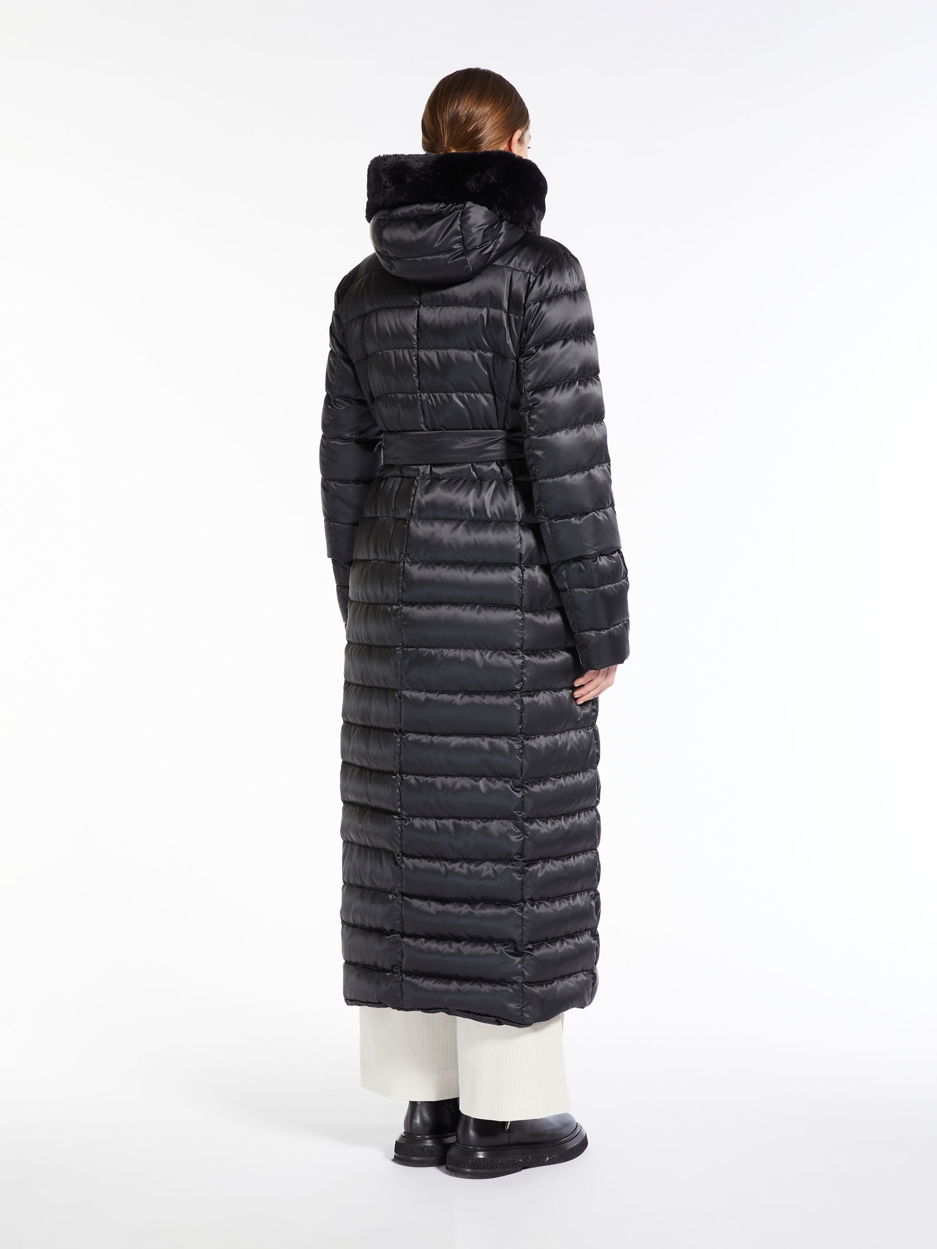 Max Mara NOVECI Reversible water-repellent satin robe coat 