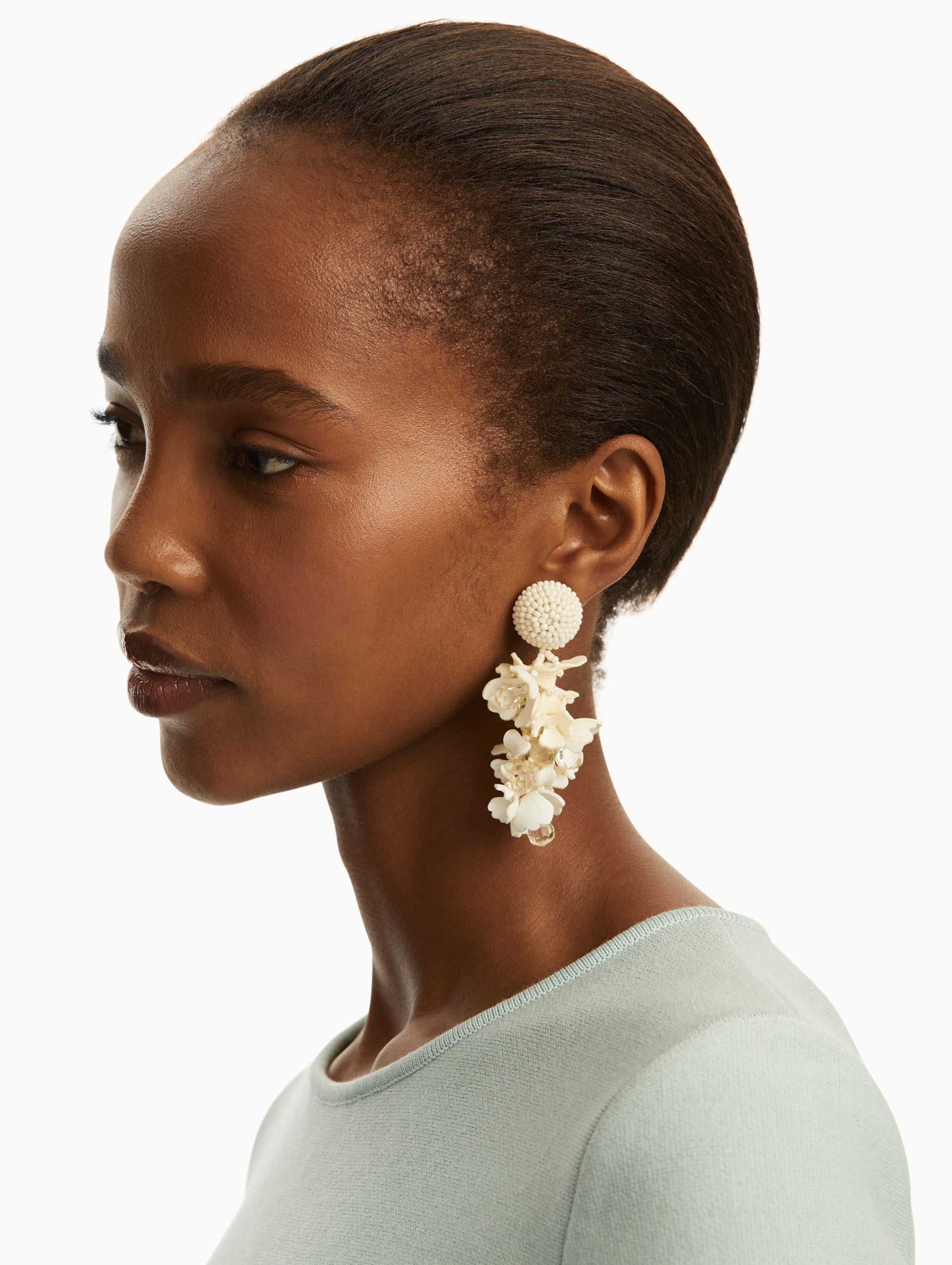 PLEXY & RAFFIA FLOWER EARRINGS - 2