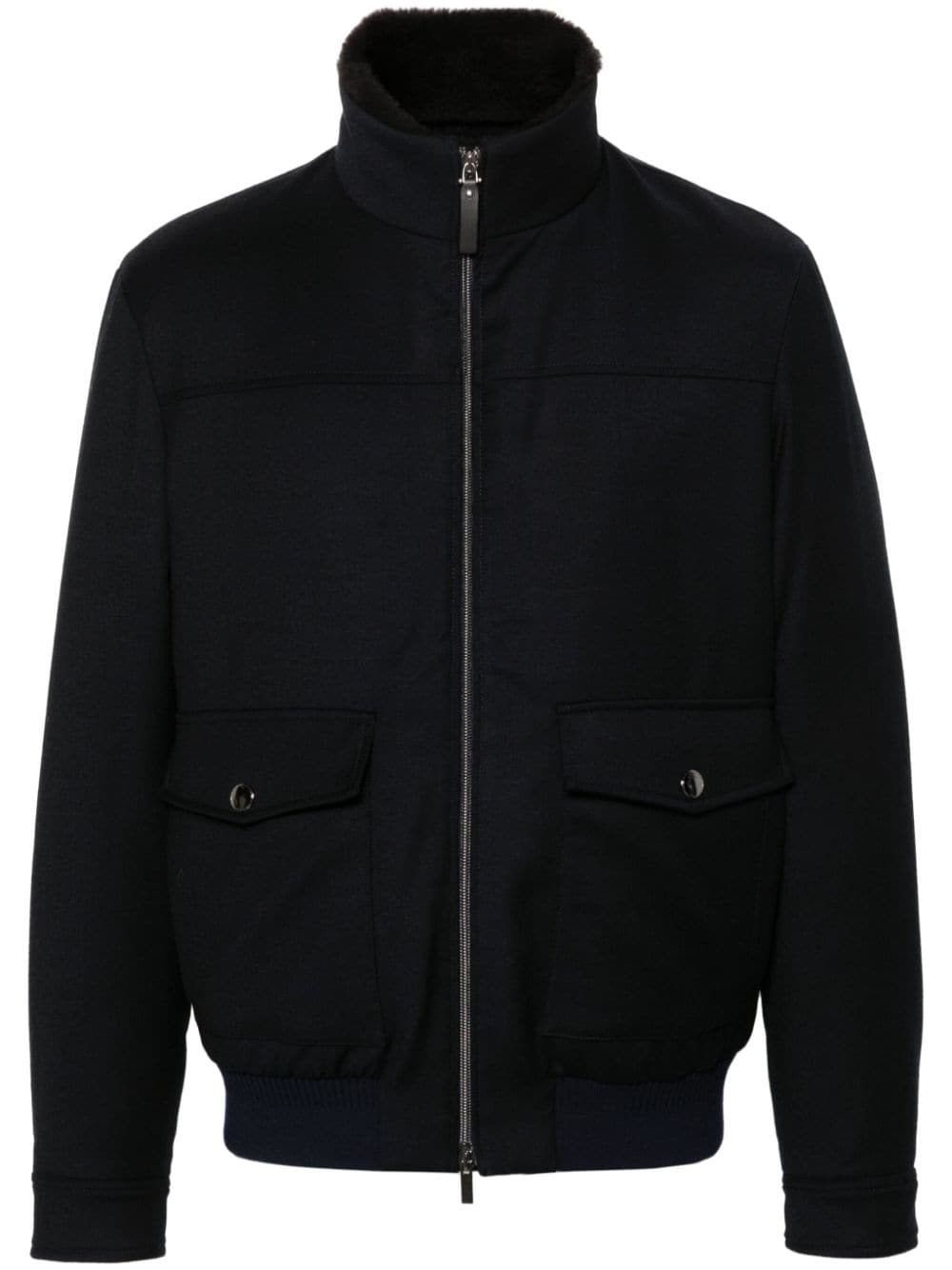 high-neck wool jacket - 1