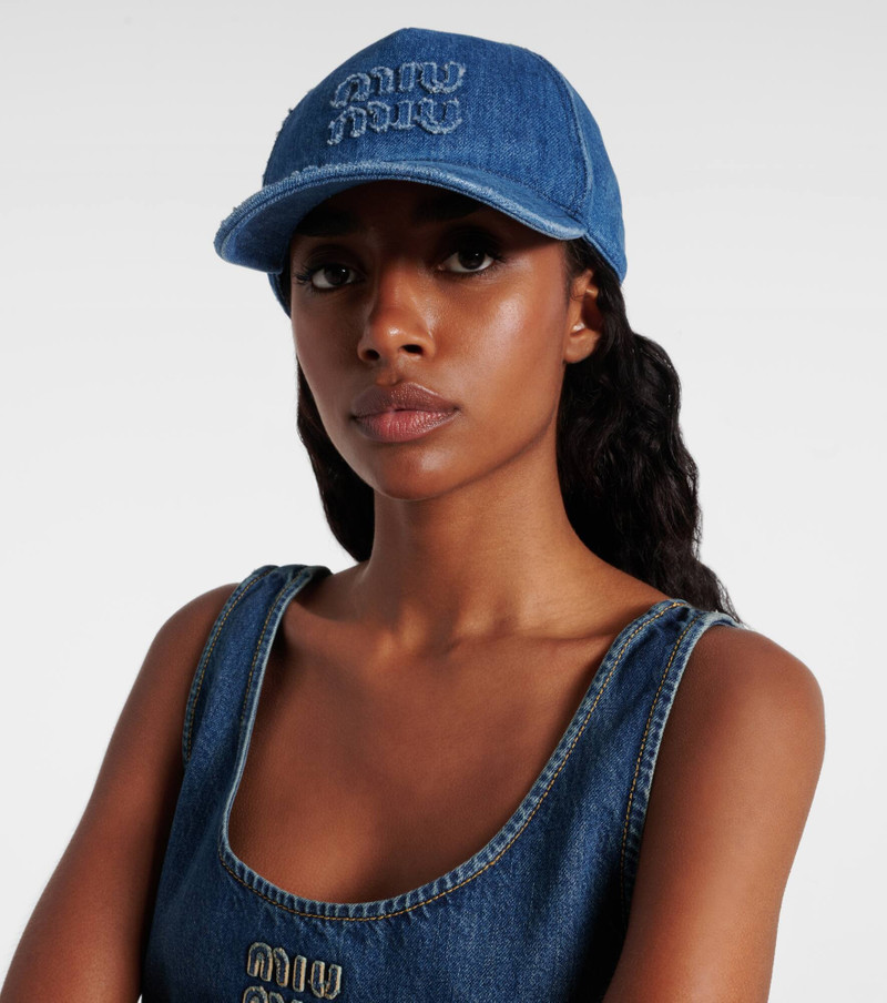 Miu Miu Logo denim baseball cap outlook