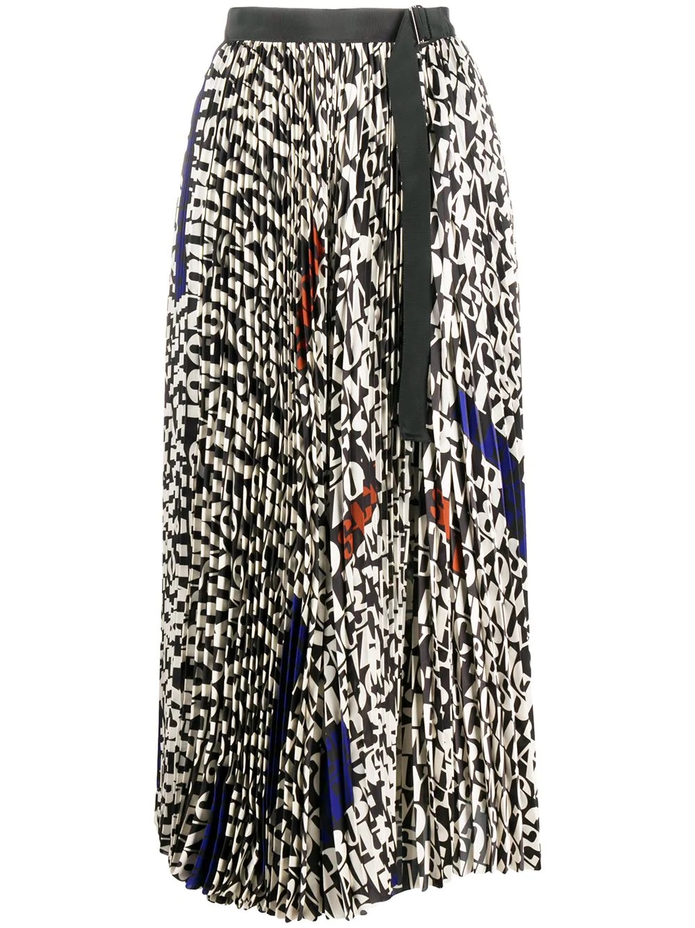 script print pleated skirt  - 1