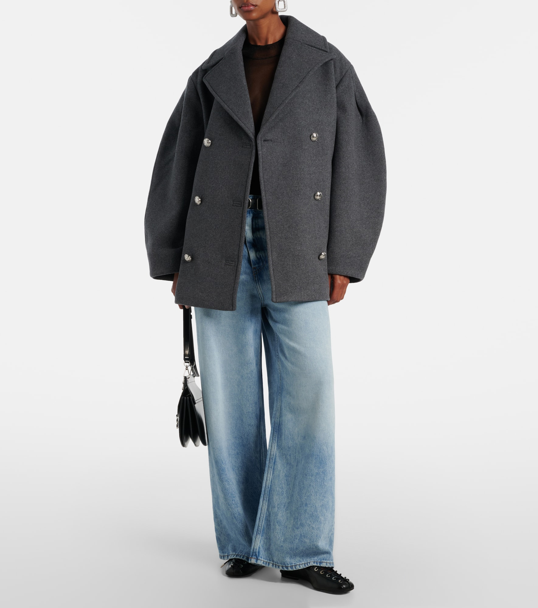 Oversized wool-blend peacoat - 2