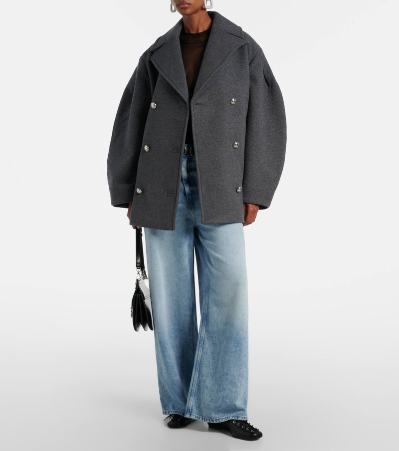 GANNI Oversized wool-blend peacoat outlook
