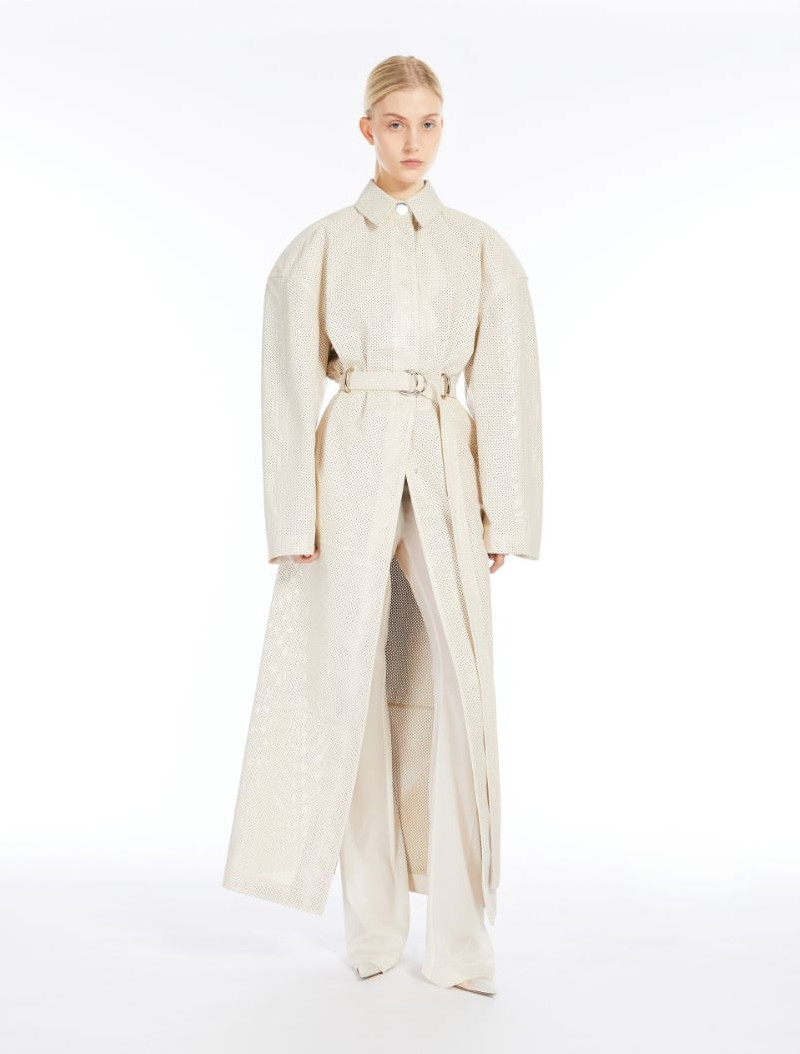 Sportmax Long Nappa leather trench coat - RUNWAY outlook
