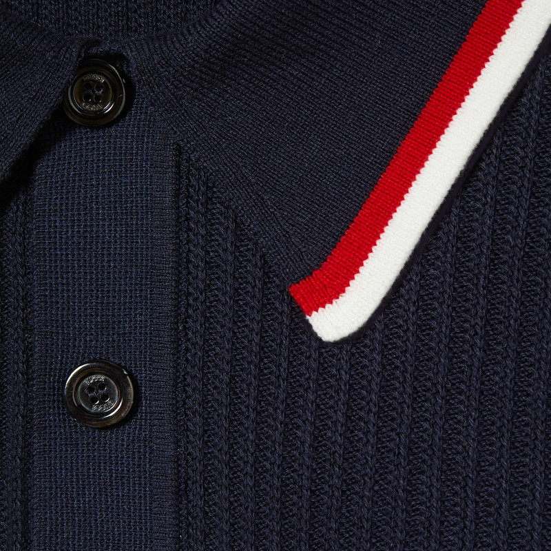Rib stitch cotton polo shirt 8