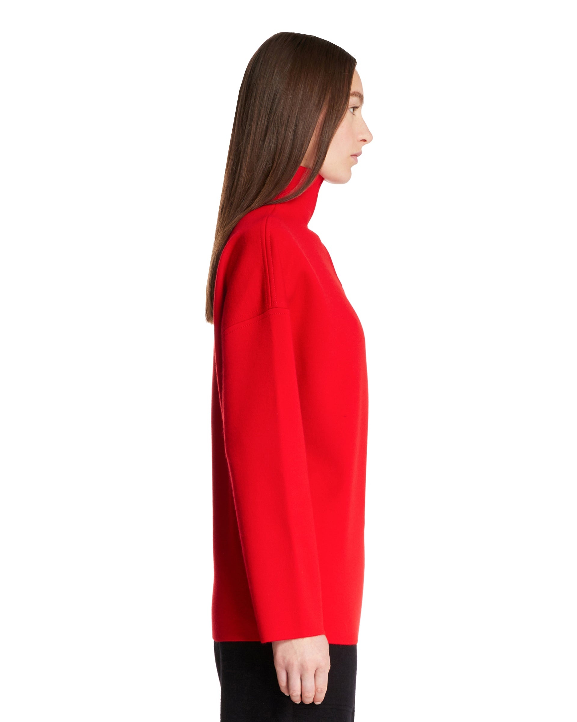 Red Cashmere Zip Sweater - 5