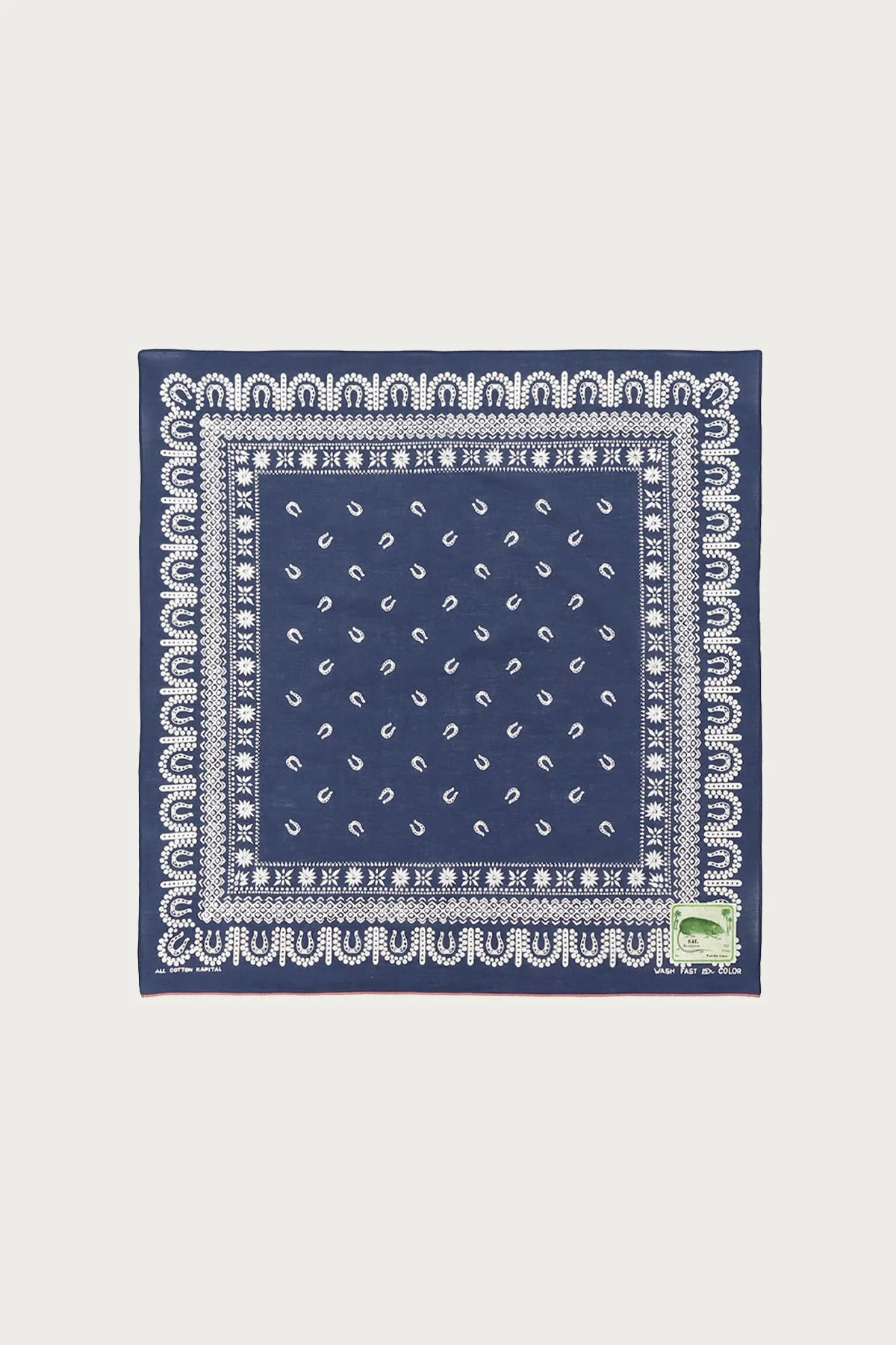 Fastcolor Selvedge Bandanna (RICE SEEDING) 20x20 - Navy - 1