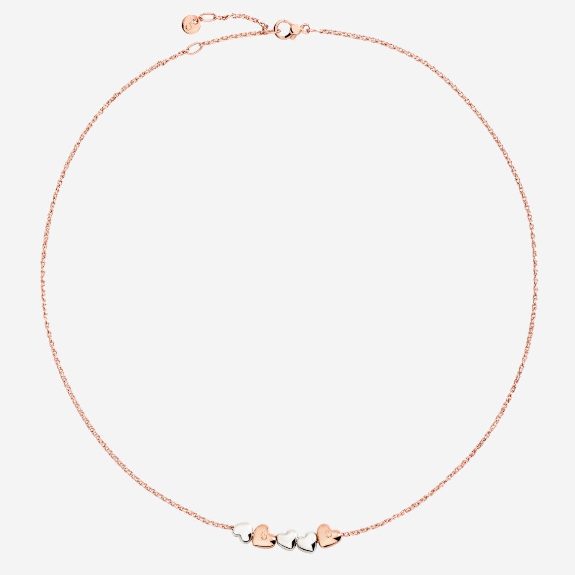 Rose Gold & Silver Heart Necklace - 1
