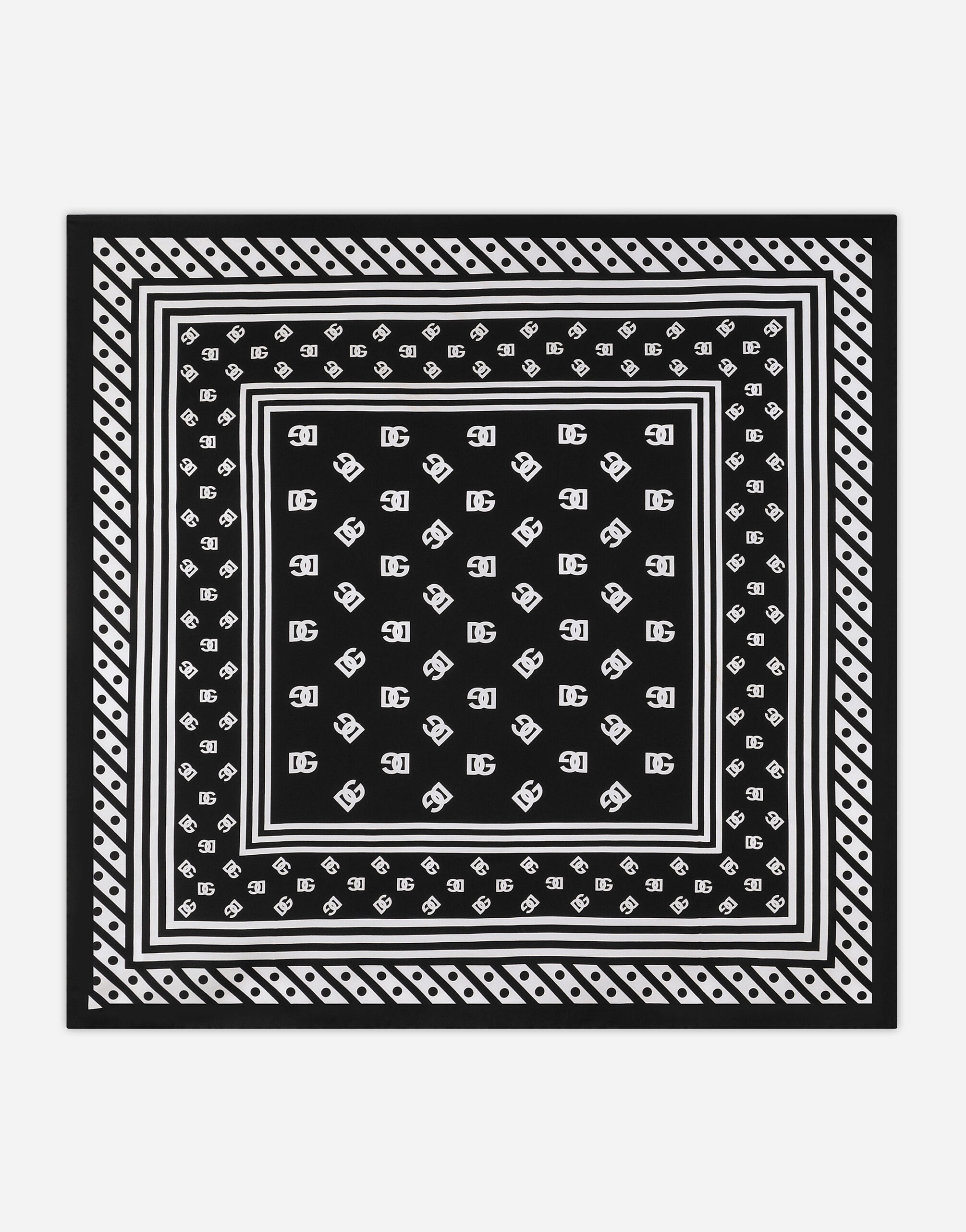 Twill scarf with all-over DG logo print (70 x 70) - 1