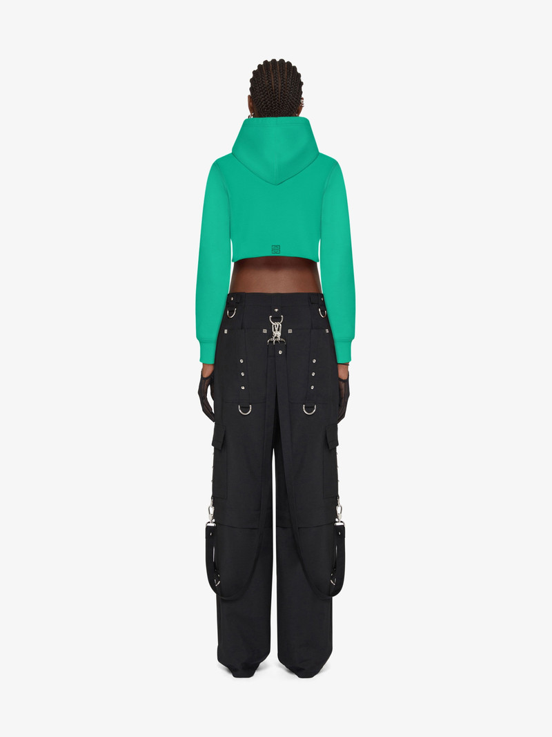 CROPPED HOODIE IN FLEECE WITH GIVENCHY RHINESTONES 4