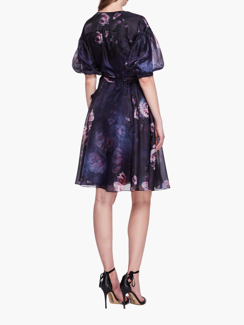 Marchesa SOFT ORGANZA WRAP MINI DRESS outlook