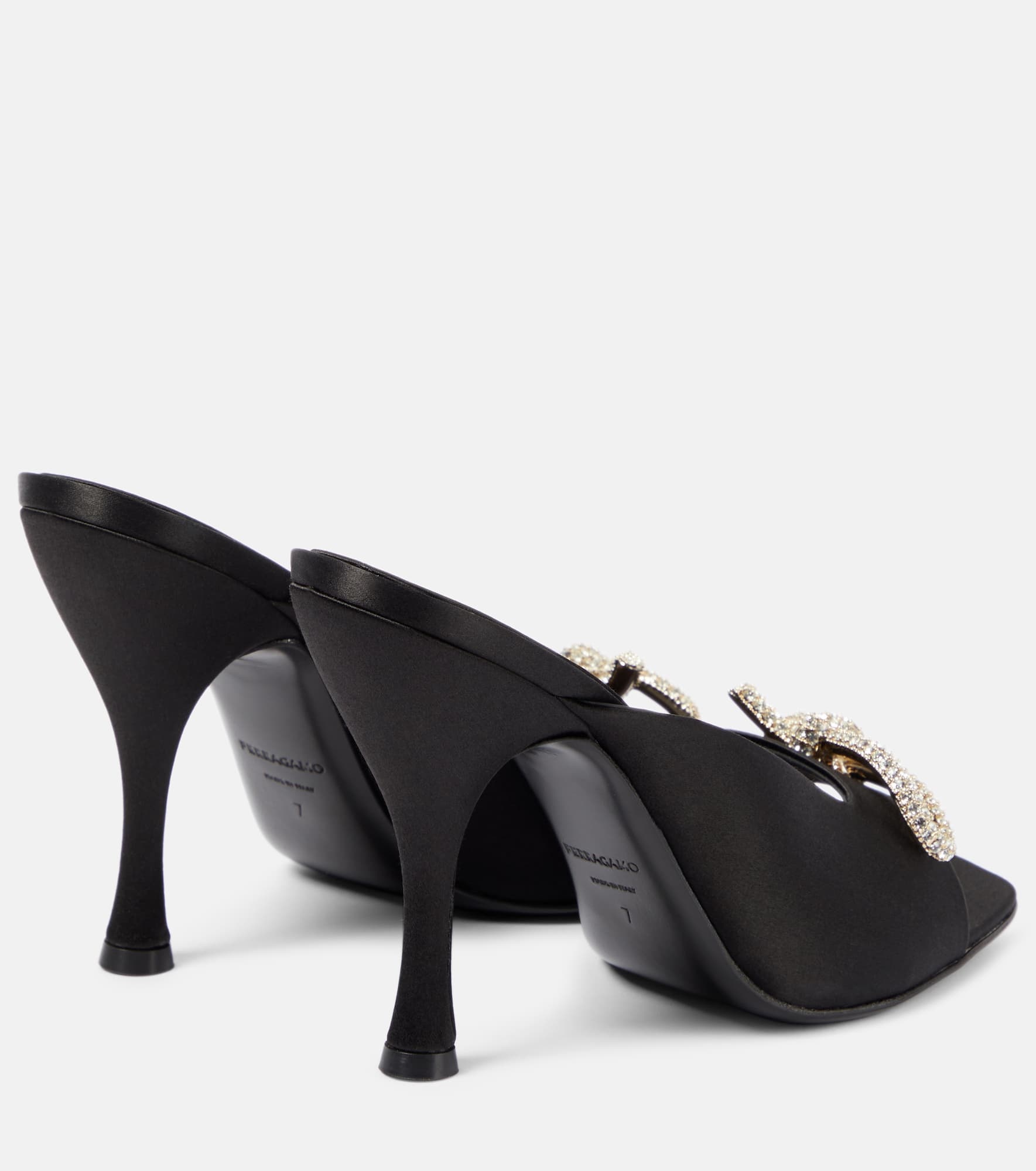 Embellished satin mules - 3