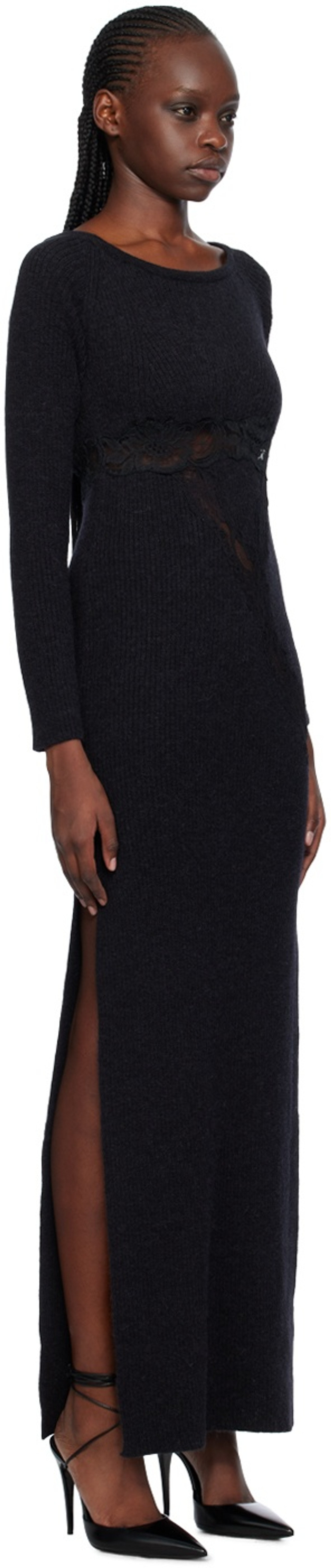 VAILLANT Black Vented Maxi Dress outlook