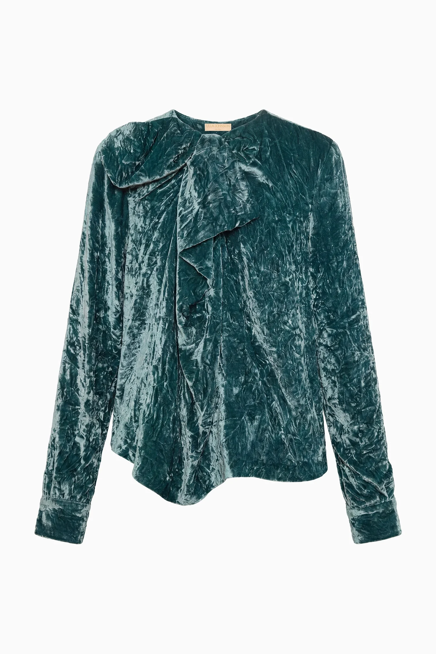 Vesa Long Sleeve Velvet Bow Blouse - 1