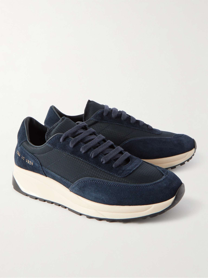 Track 80 Leather-Trimmed Suede and Ripstop Sneakers 4
