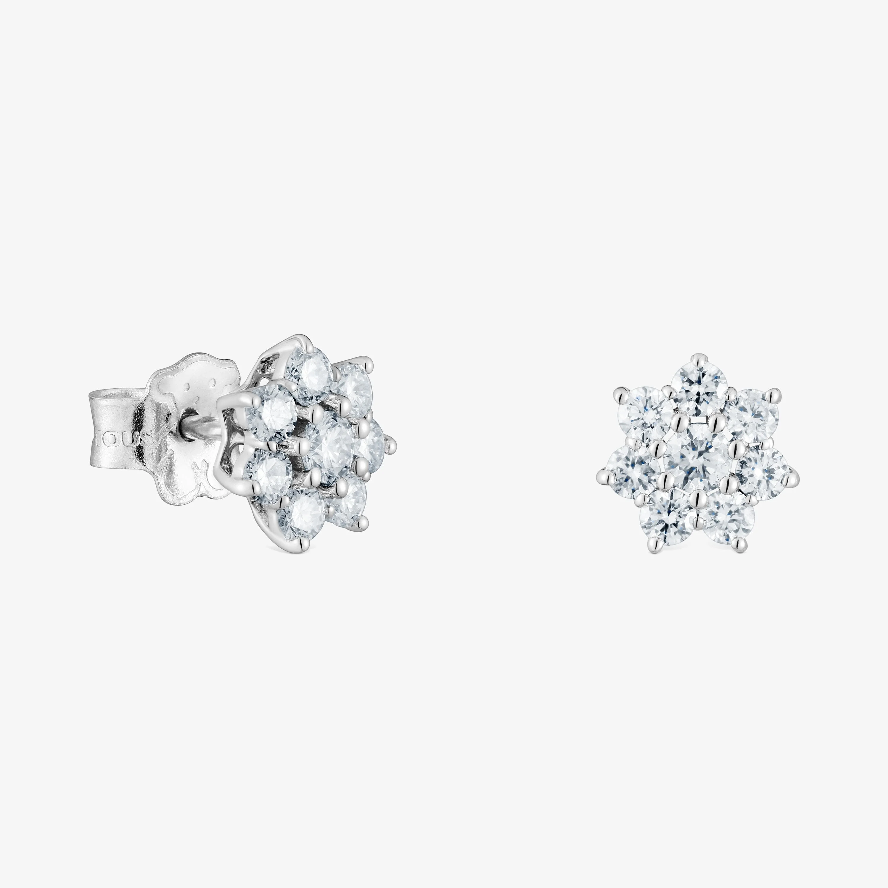 18K white gold Earrings with diamonds Daisy - 1