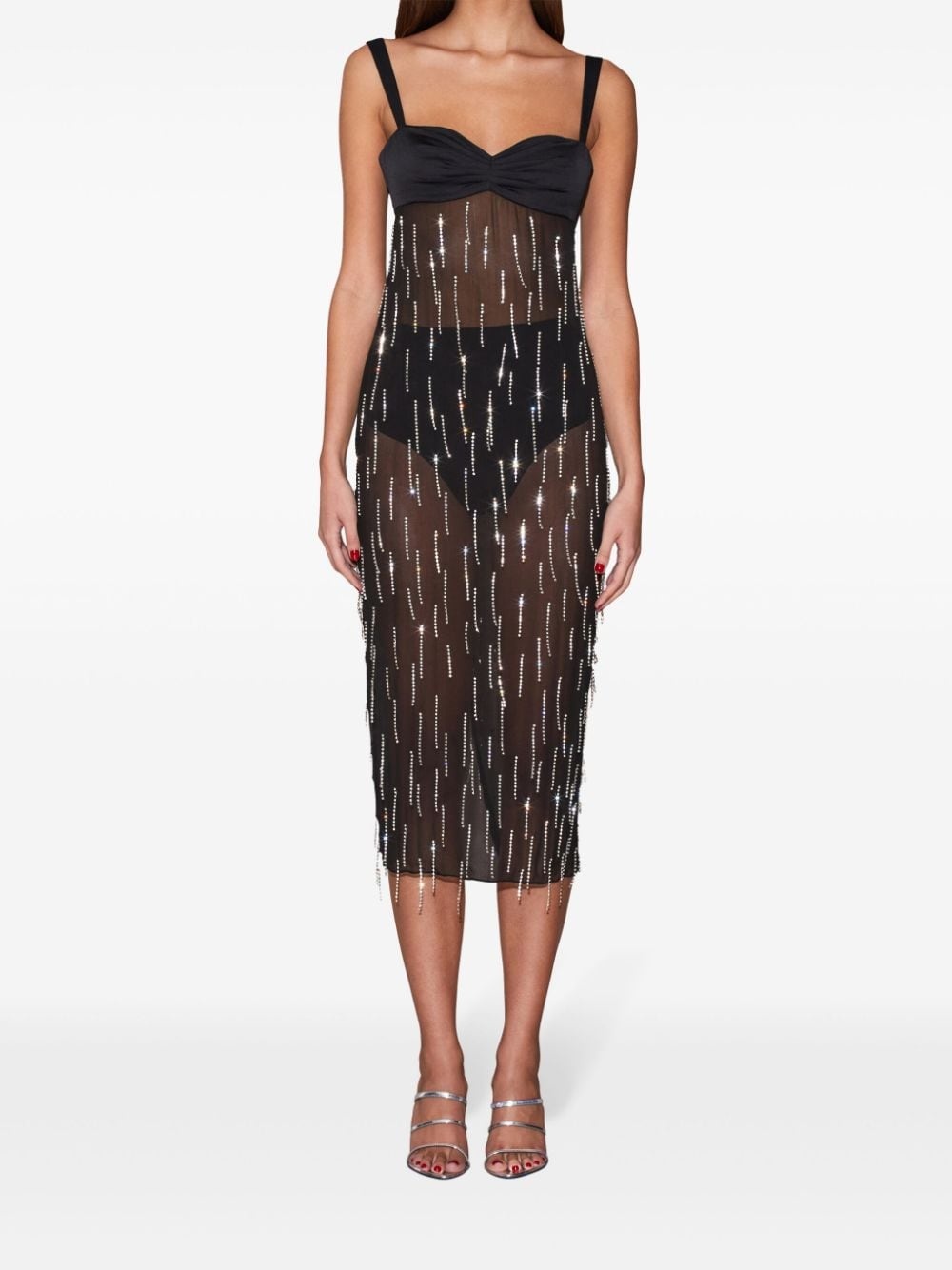 Dangling Stones stretch-silk midi dress - 2