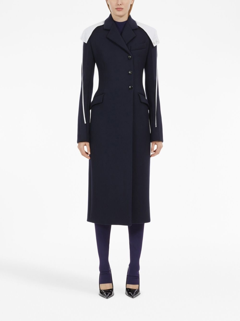 double-breated wool coat - 3