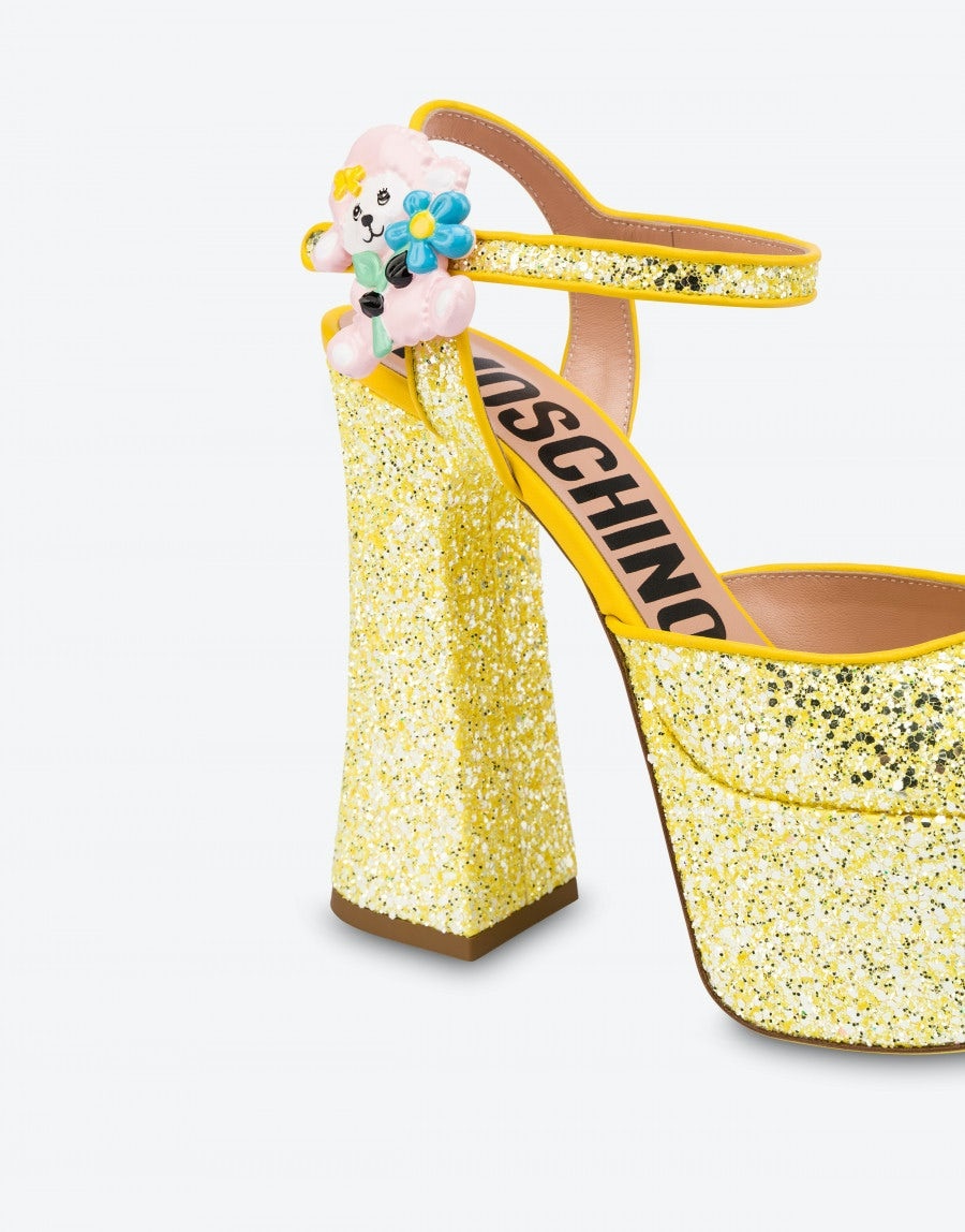 HIGH-HEELED GLITTER SANDALS WITH PLATFORM - 4
