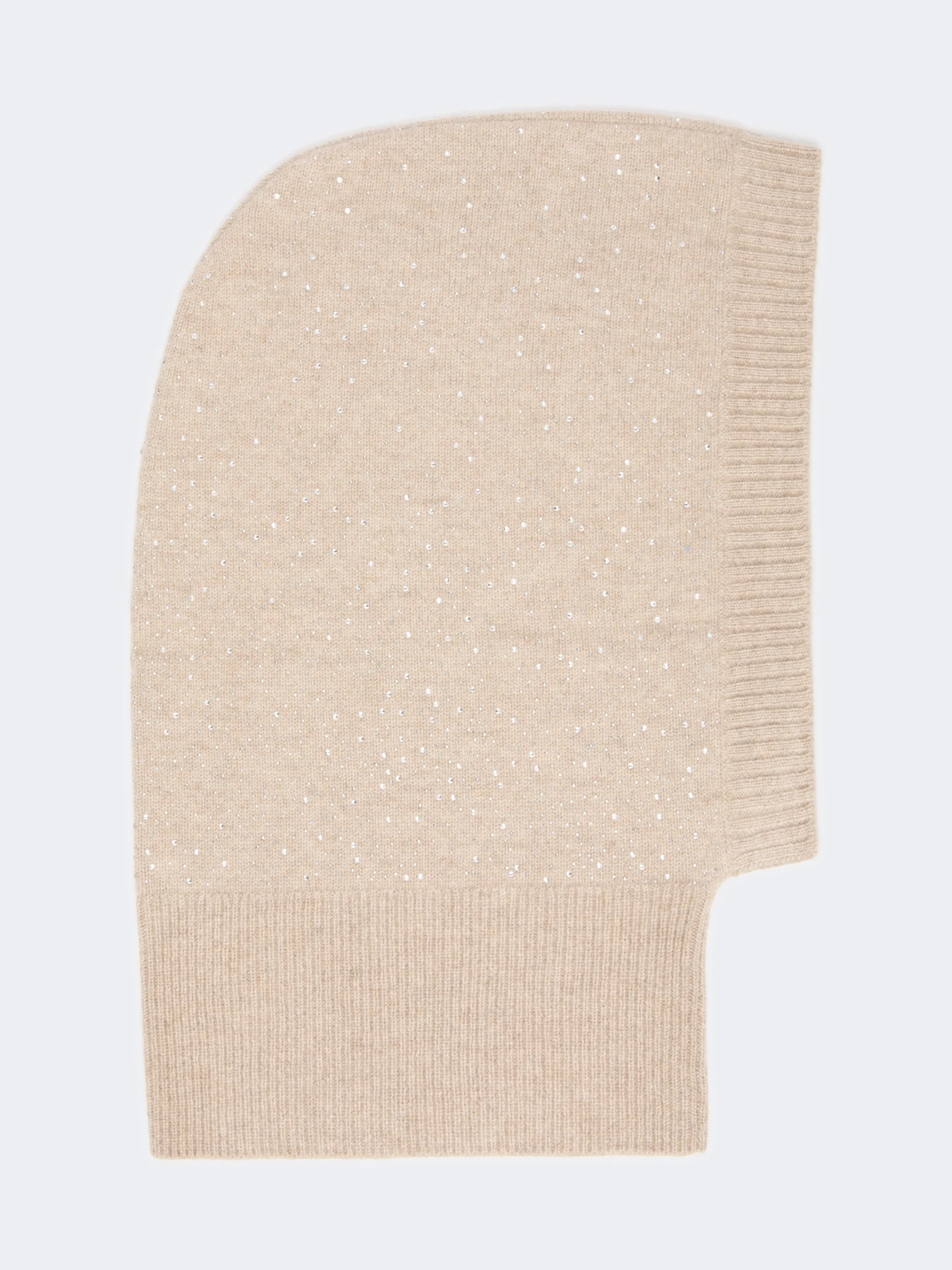 JUNIOR Cashmere and rhinestone balaclava - BEIGE - 1