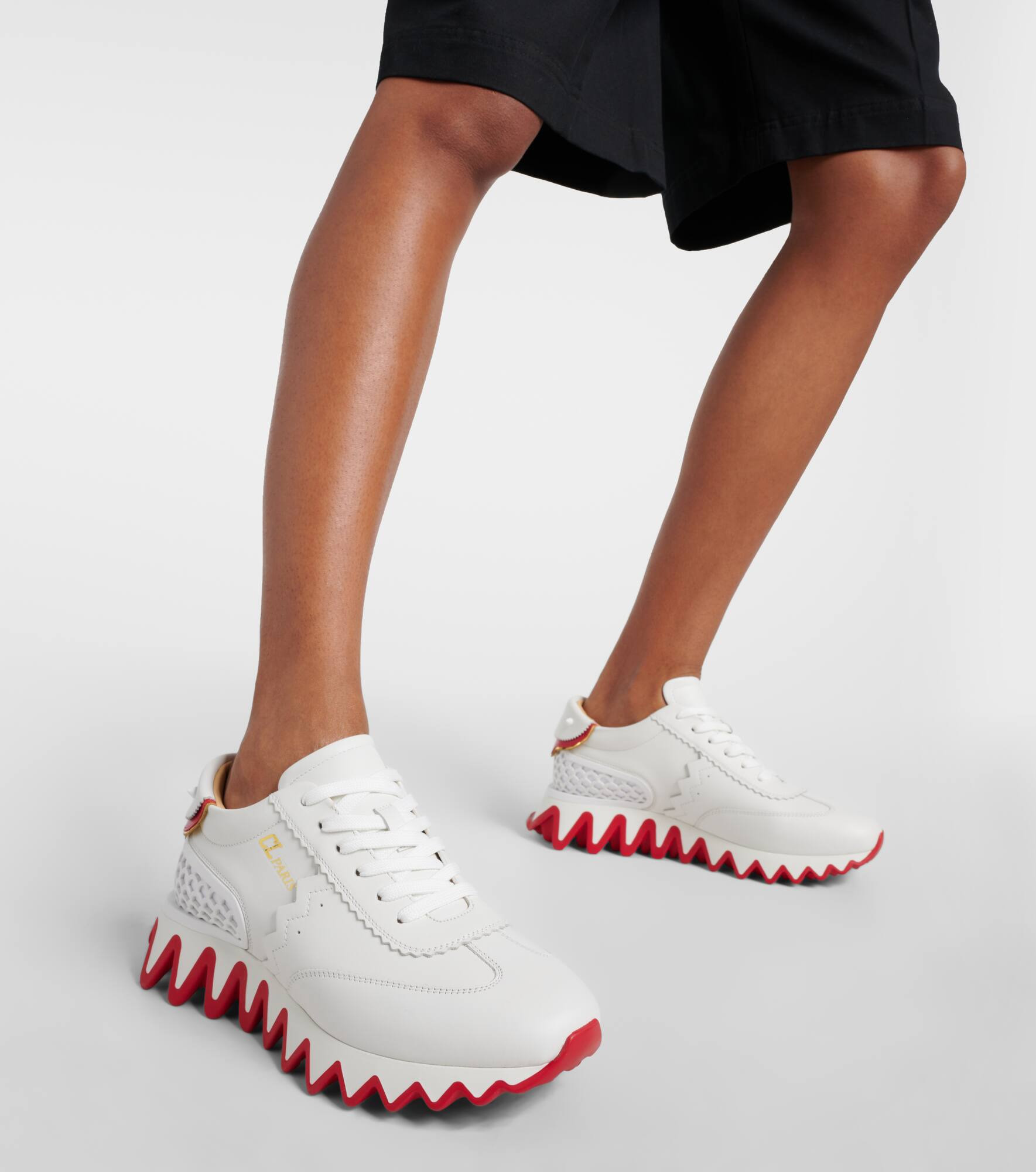 Loubishark leather sneakers - 4