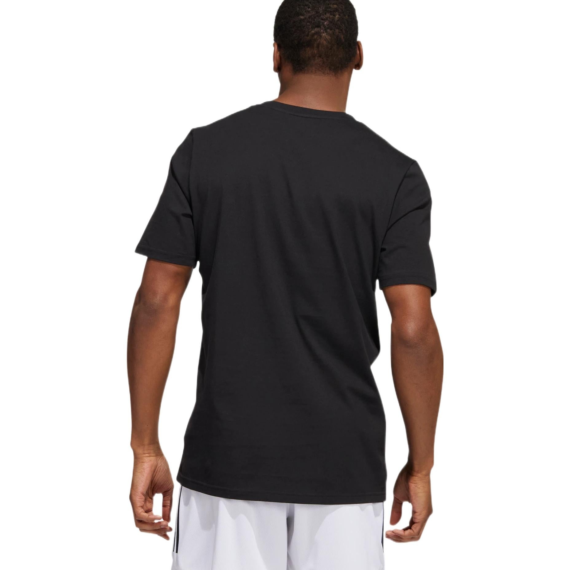 Men's adidas Cartoon Frog Basketball Sports Short Sleeve Black T-Shirt HK6723 - 4