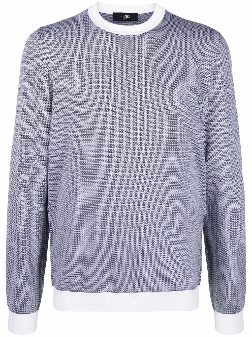 contrast-trim knitted crew-neck jumper - 2