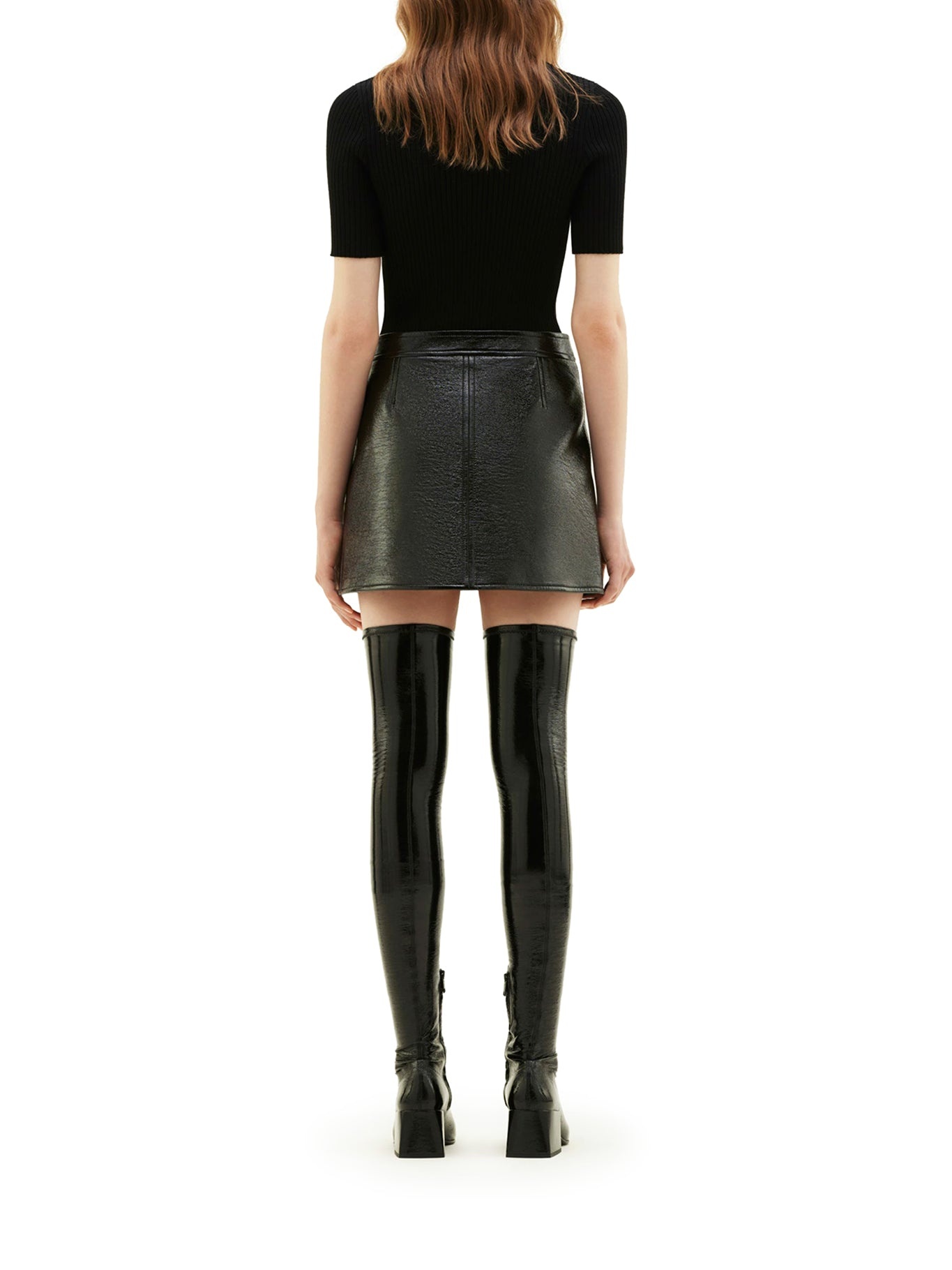 REEDITION SHORT SLEEVES RIB KNIT SWEATER - 4