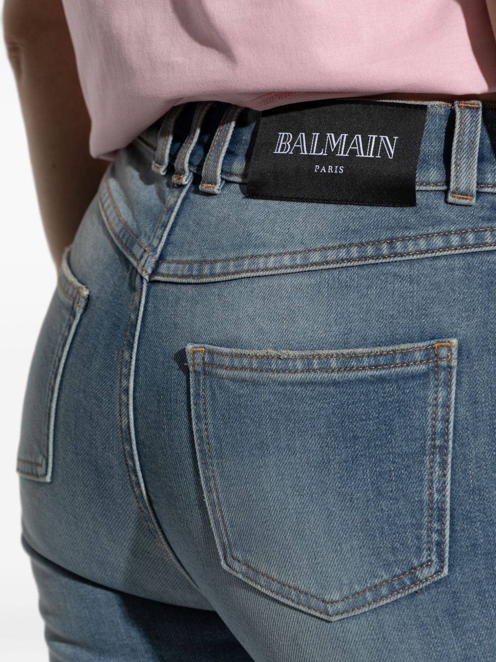 whiskering-effect jeans - 5