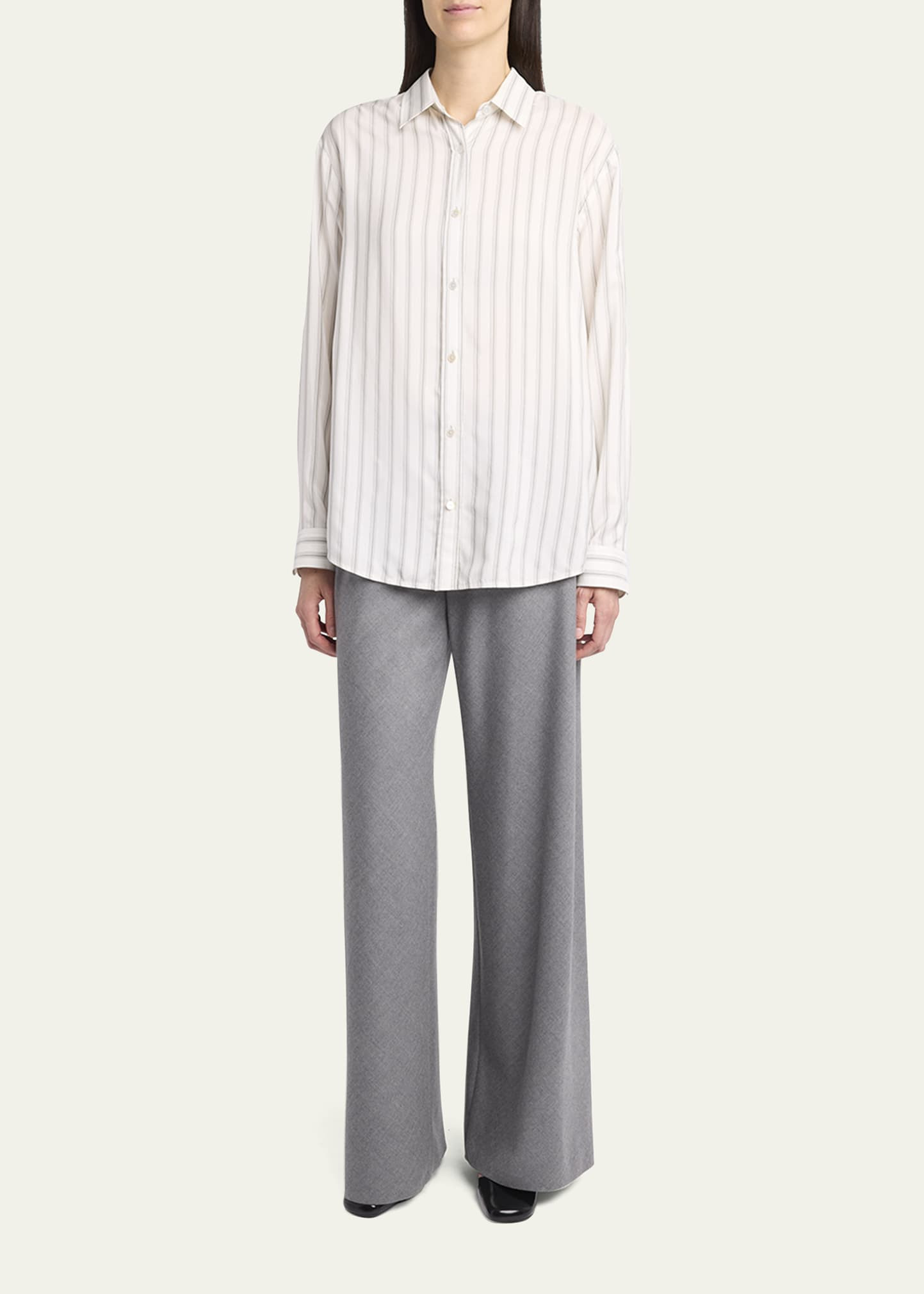 Eirlys Striped Silk Button-Down Shirt - 2