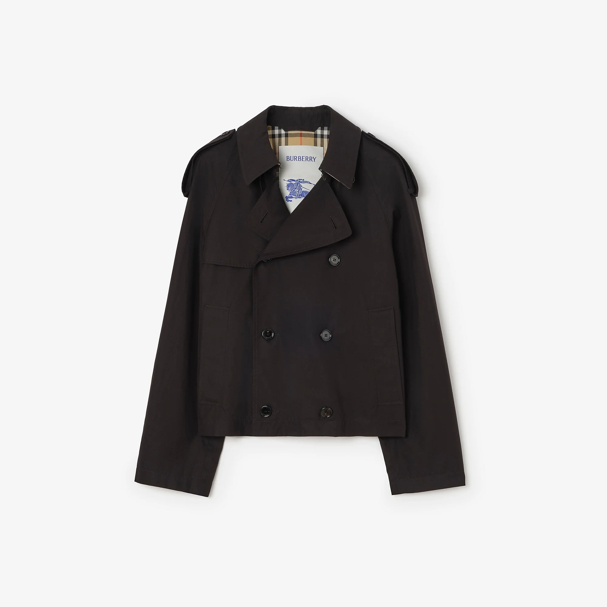 Cropped Tropical Gabardine Leadenham Trench Coat - 1