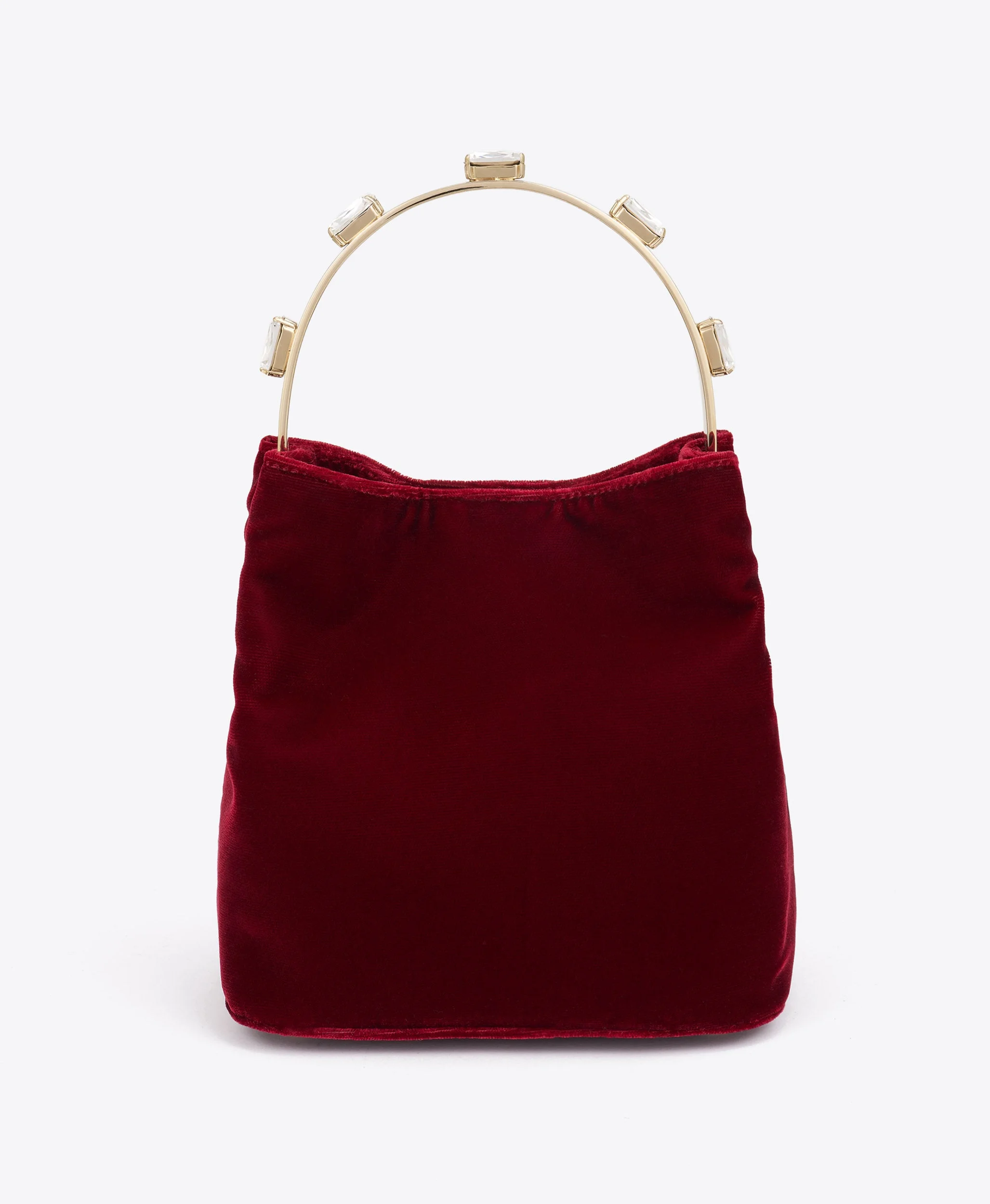 Halo Burgundy Satin Velvet Bag - 1