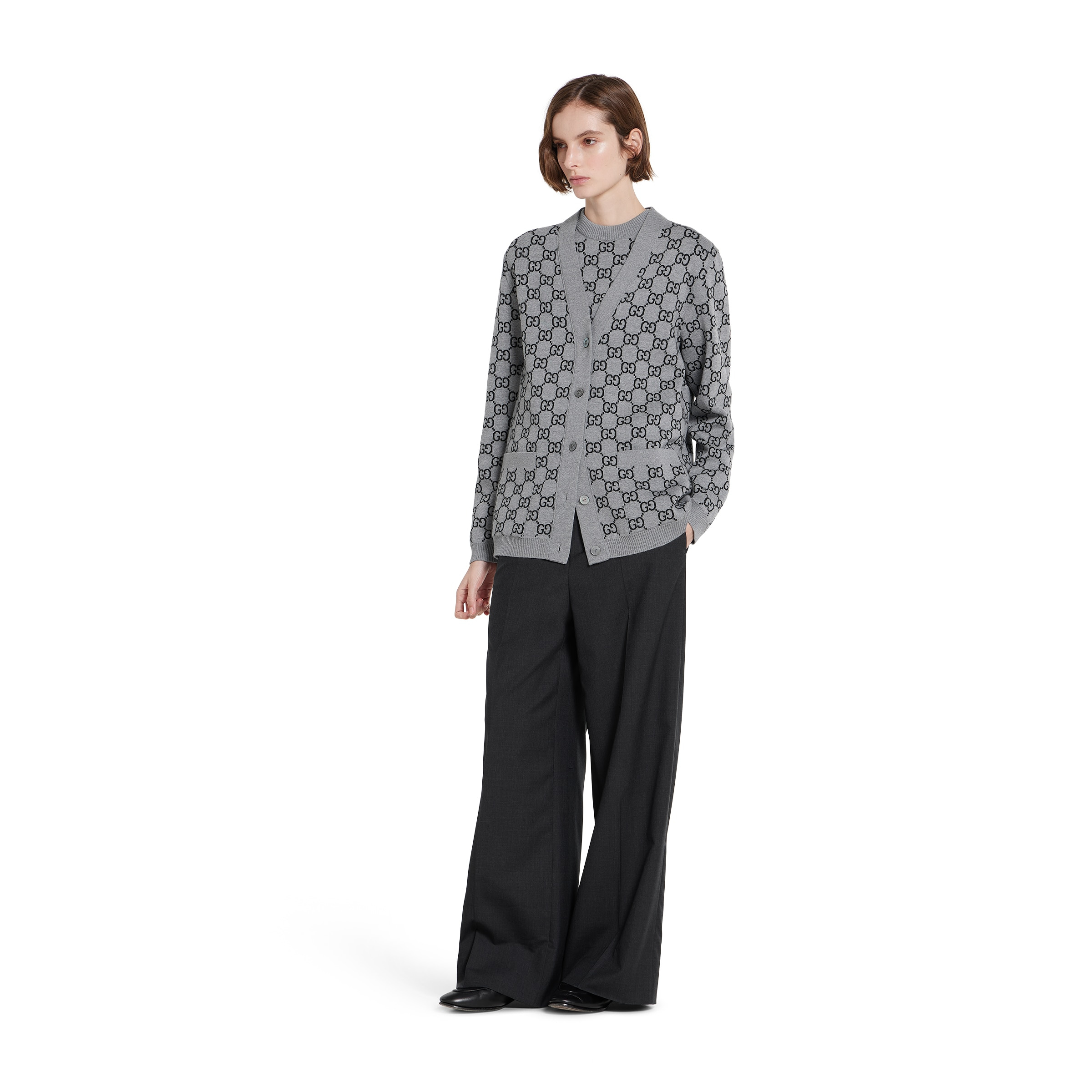 Reversible GG wool jacquard cardigan - 2