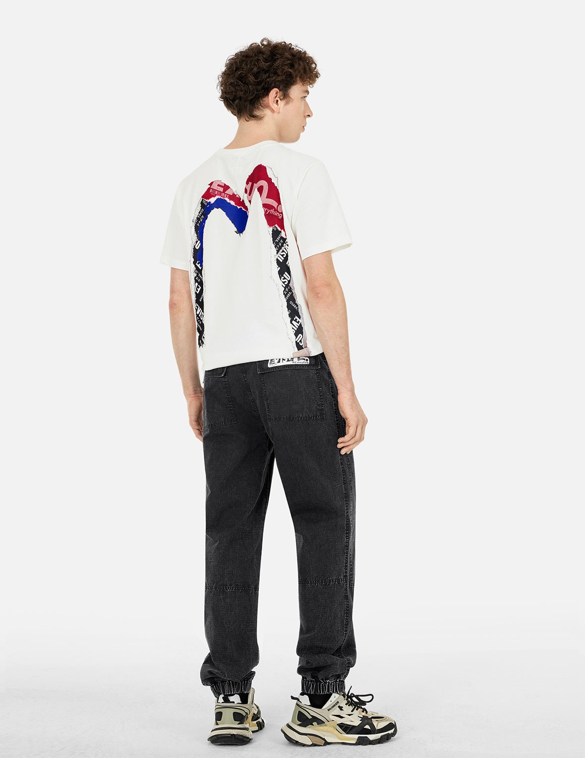 Seagull and Kamon Embroidery Straight Fit Woven Joggers - 4