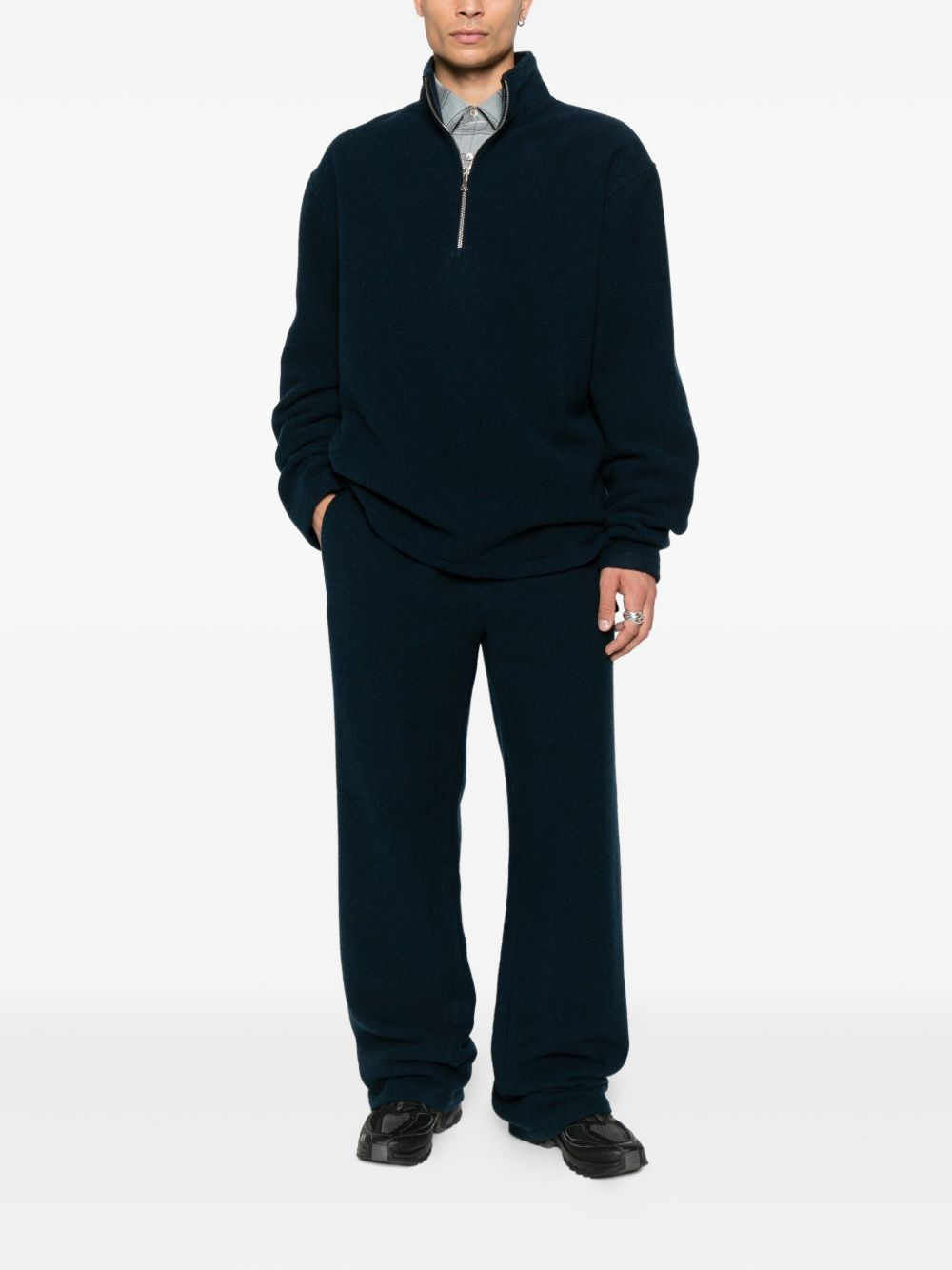 virgin wool zip-up sweater - 2