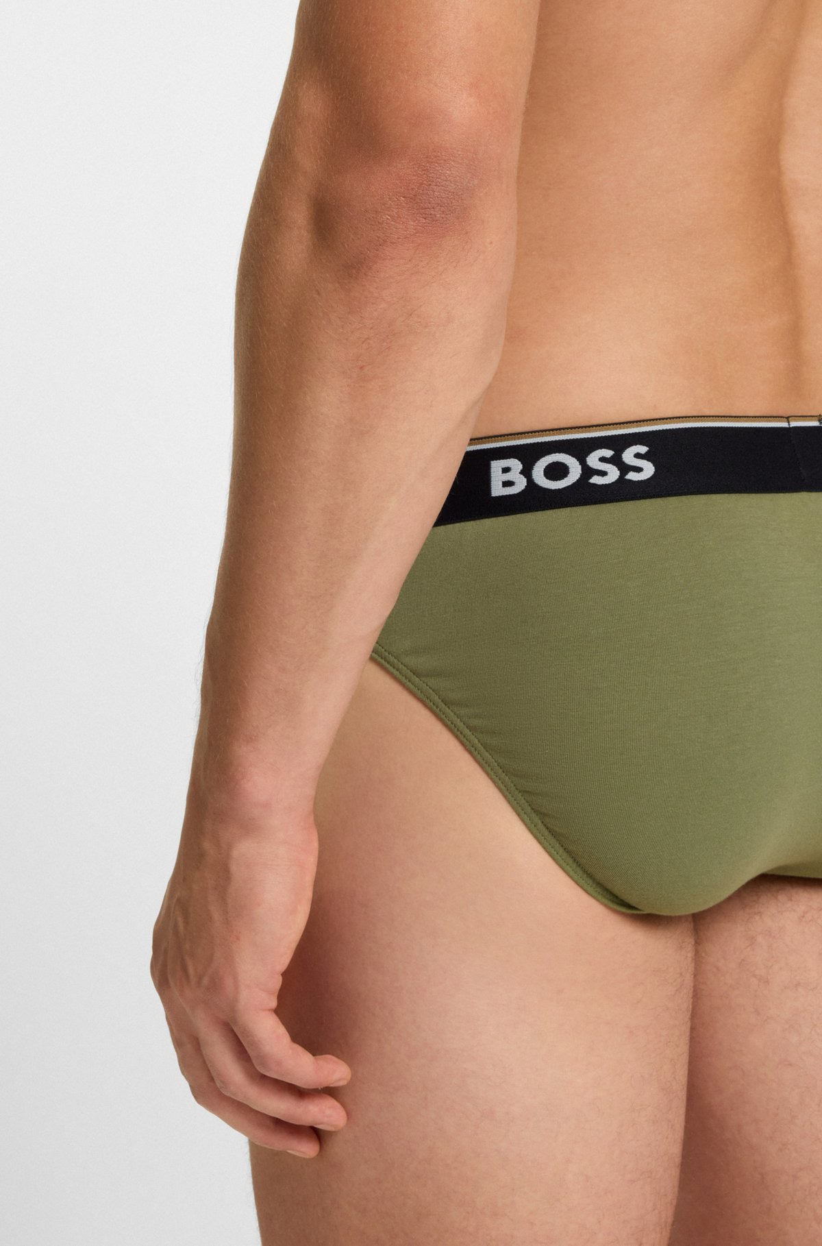 THREE-PACK OF STRETCH-COTTON BRIEFS WITH LOGO WAISTBANDS - 5