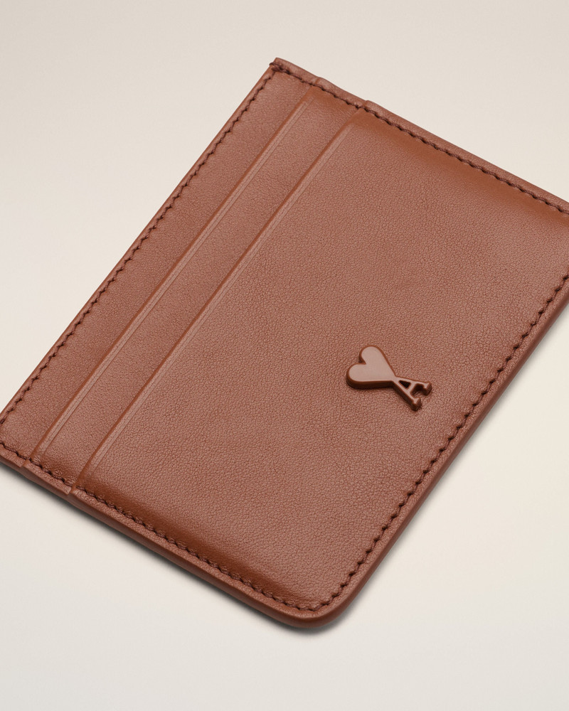 BROWN COWHIDE LEATHER AMI DE COEUR CARD HOLDER 3