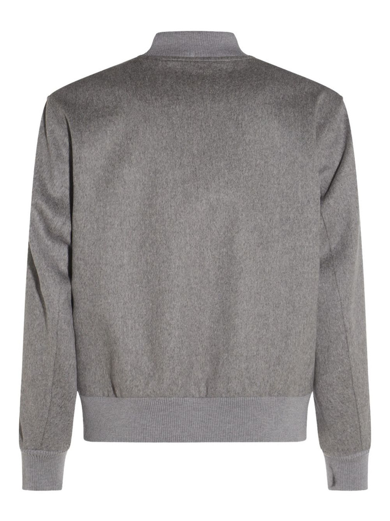 LARDINI wool zip-front bomber jacket outlook