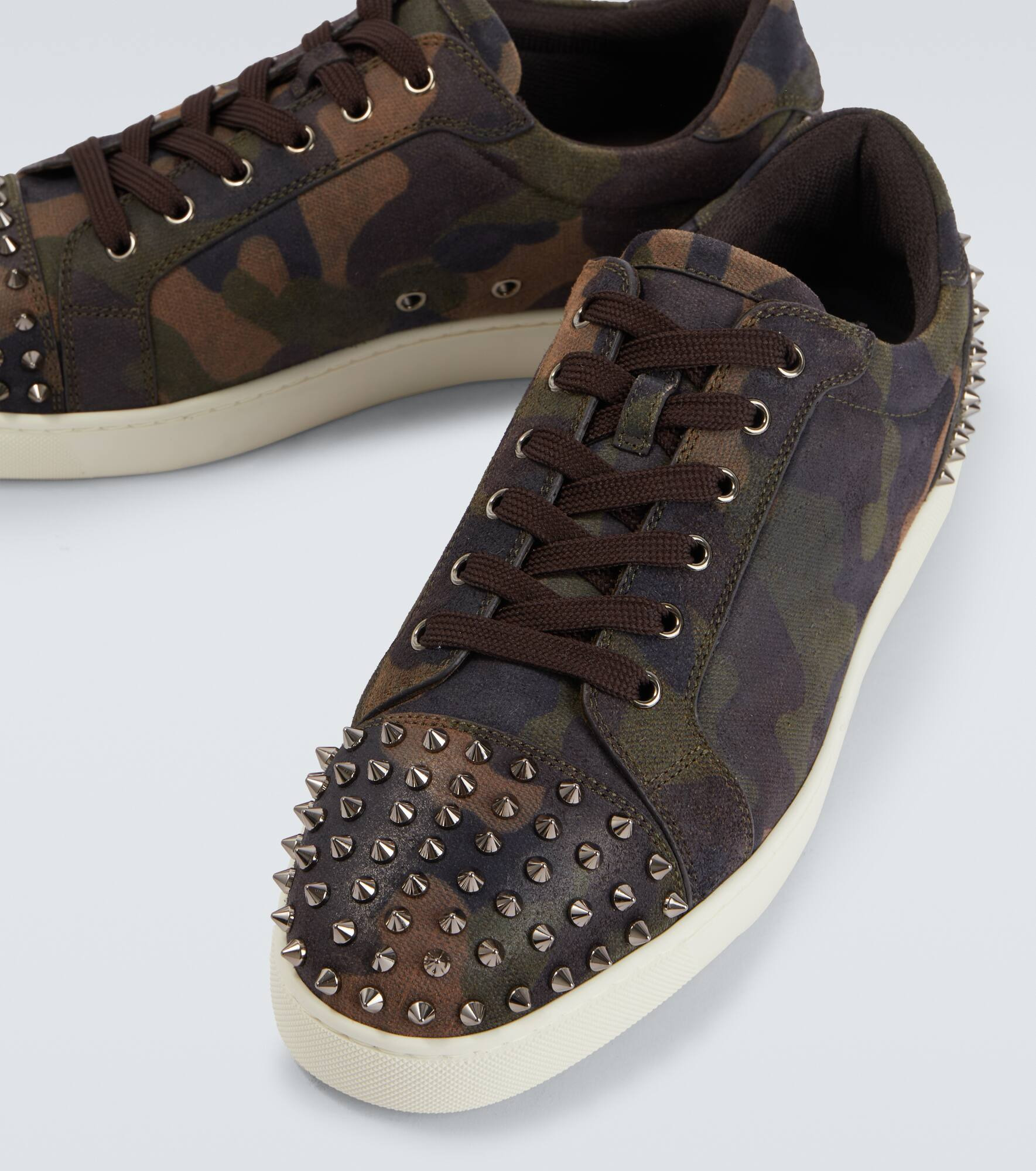 Seavaste camouflage spiked suede sneakers - 3