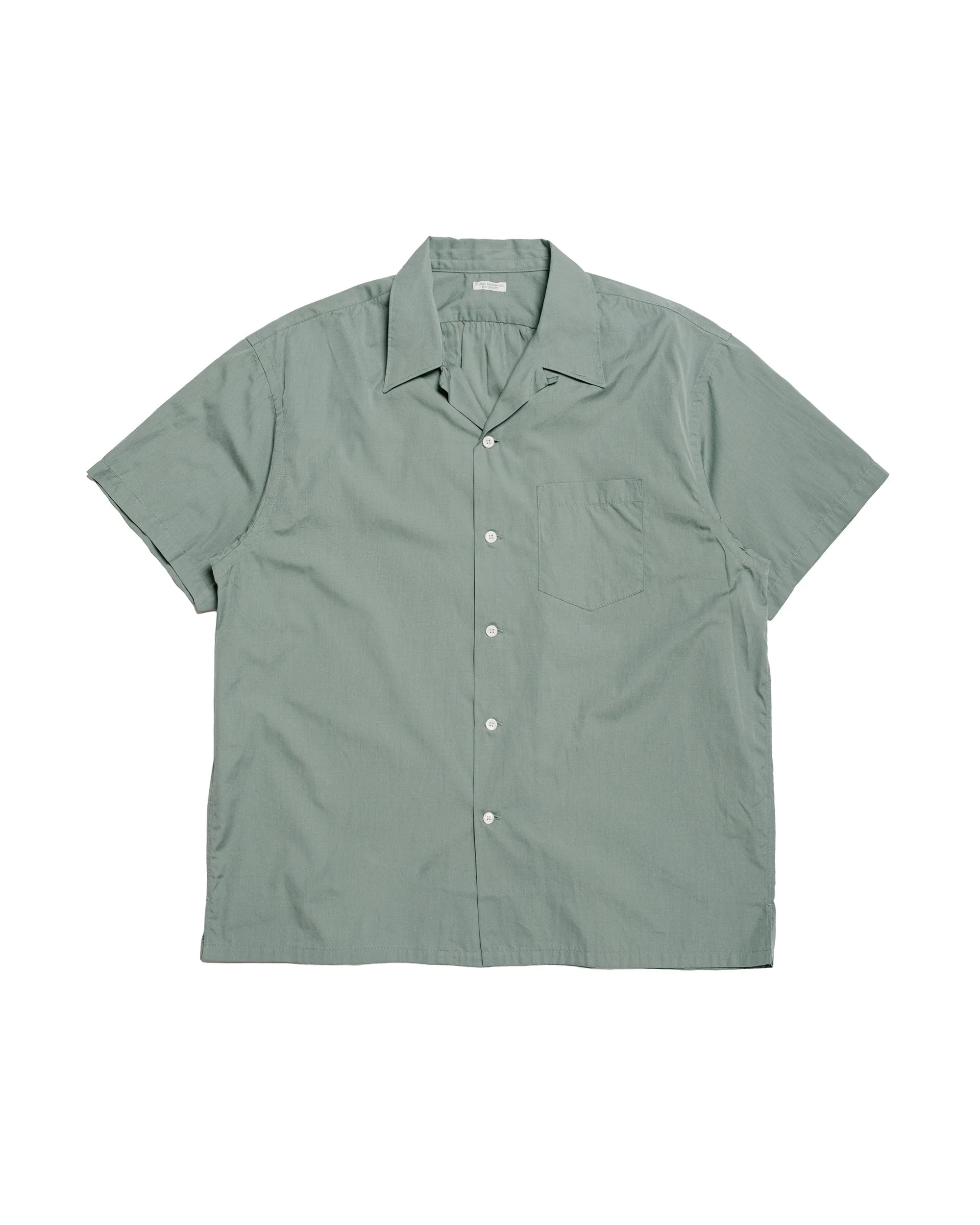 Back Gathering SS Shirt Sage Green - 1