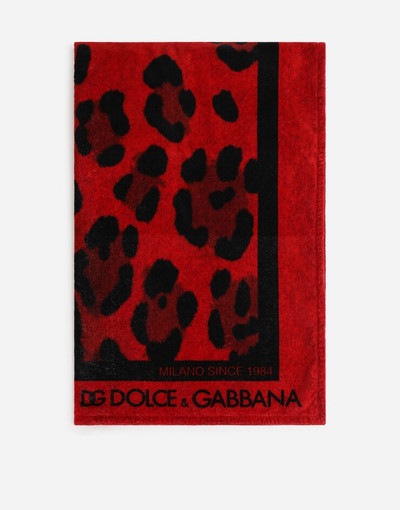 Dolce & Gabbana Cotton beach towel with leopard print outlook