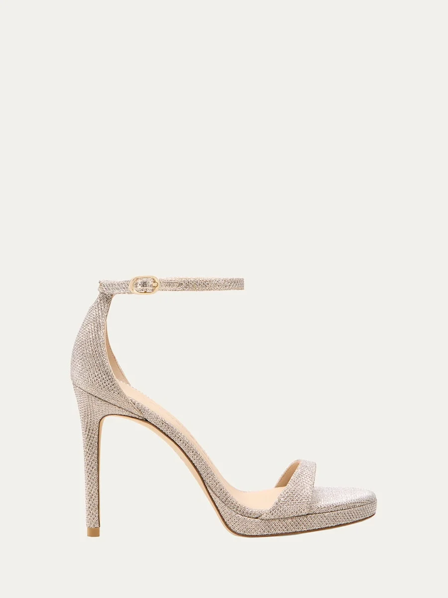 Nudist Metallic Ankle-Strap Platform Sandals - 1
